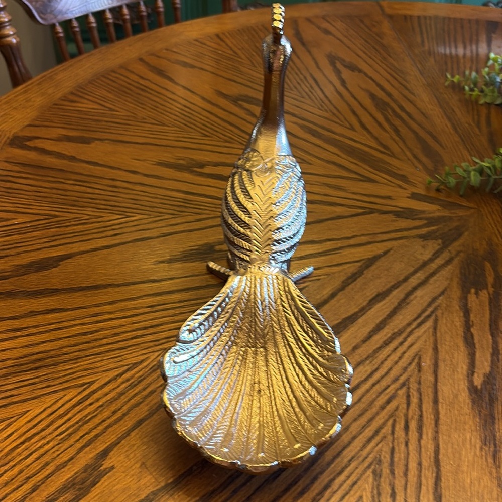 Metallic Gold Peacock Trinket Dish - Home Accents - Picture 2 of 3